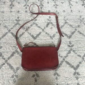 MADEWELL Simple Leather Crossbody Purse Deep Red